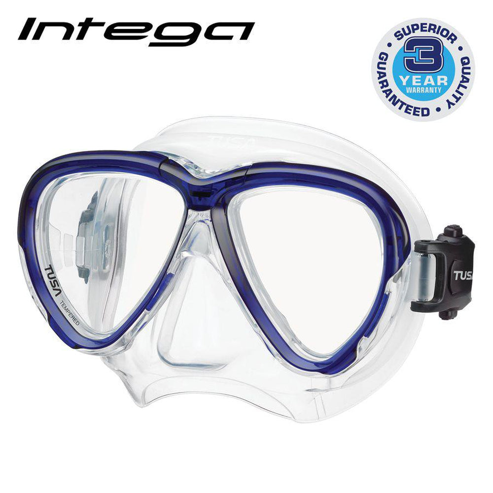 Tusa Intega Dual Lens Scuba Diving Mask-Cobalt Blue