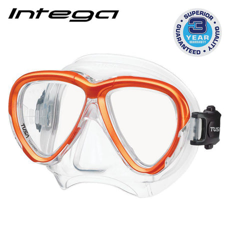 Tusa Intega Dual Lens Scuba Diving Mask-Energy Orange