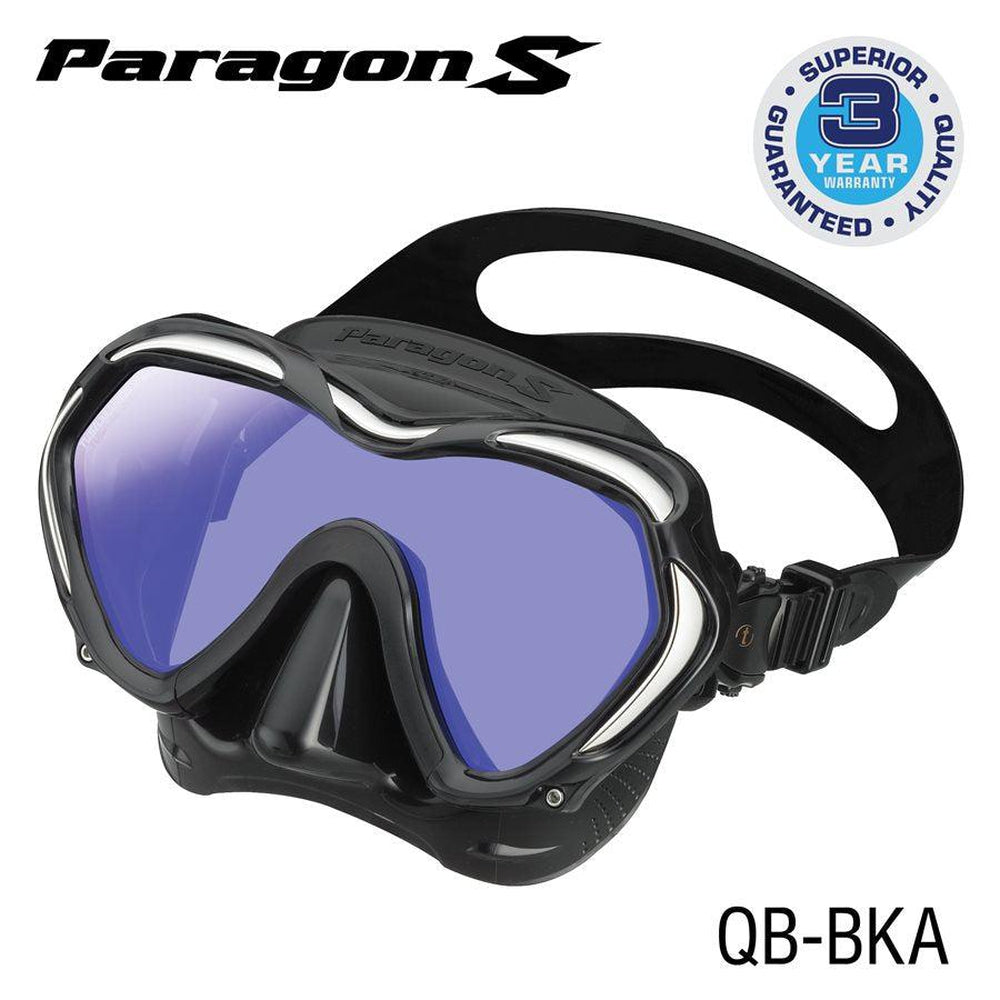 Tusa Paragon S Single Lens Scuba Diving Mask-Black