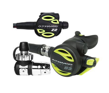 Atomic Aquatics B2 Regulator, DIN with Color Kit and Z2 Octo Scuba Diving Package