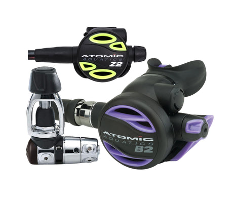 Atomic Aquatics B2 Regulator, Yoke Sealed with Color Kit and Z2 Octo Scuba Diving Package