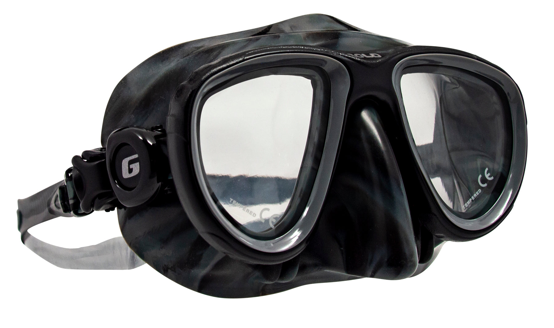 Genesis Bold Spearfishing, Free Diving, Snorkeling, or Scuba Mask with Camo Skirt