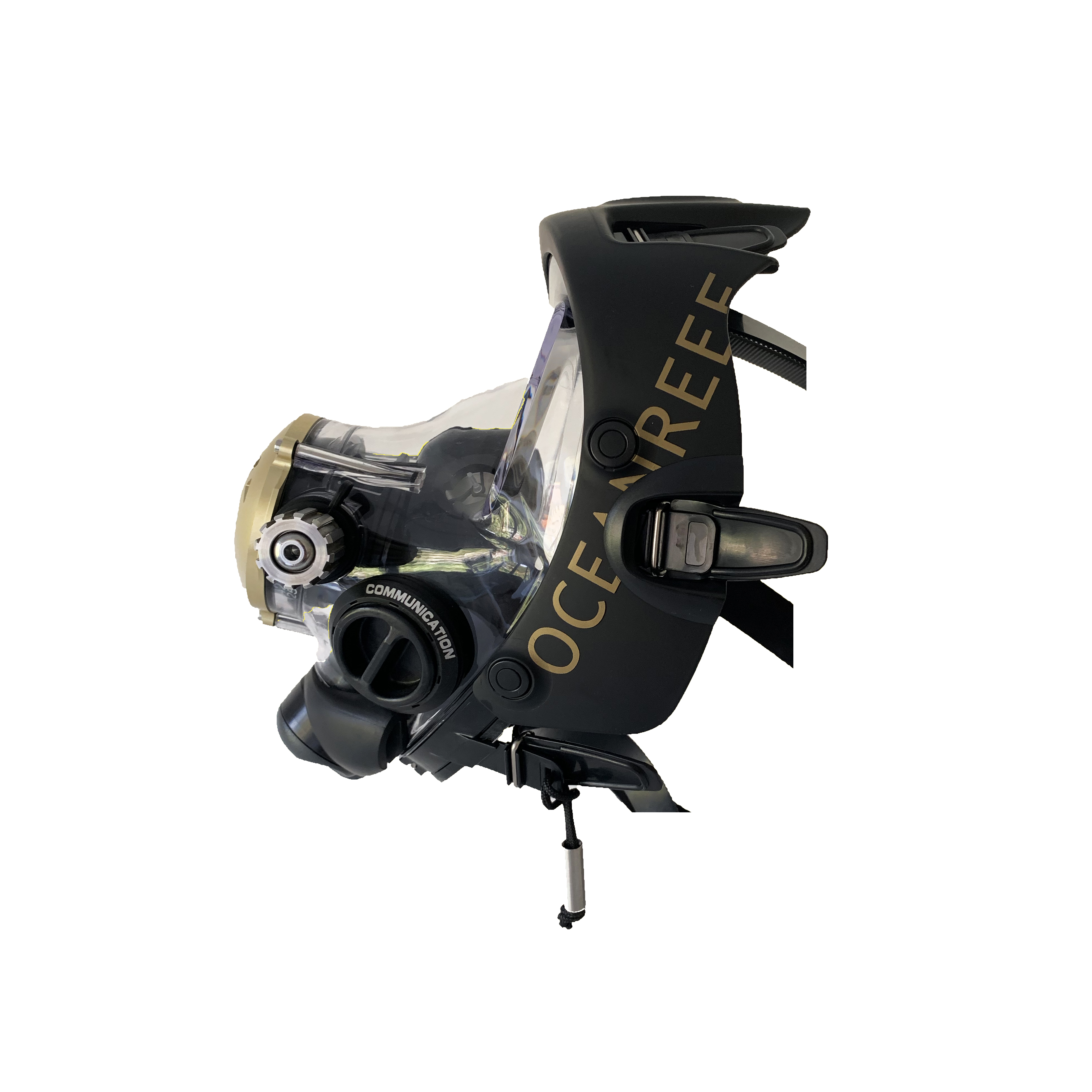 Open Box Ocean Reef Predator Extender-Diving Full Face Mask with INT 2nd Stage, Surface Air Valve & Hose-New SS Adj Knob