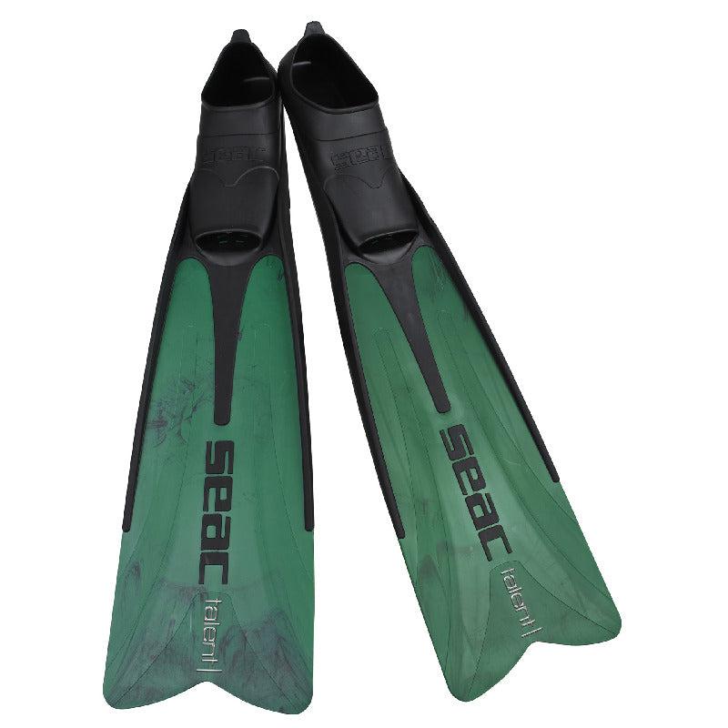 Seac Talent, Semi-Long Fins for Spearfishing, Free Diving and Diving-CAMO GREEN