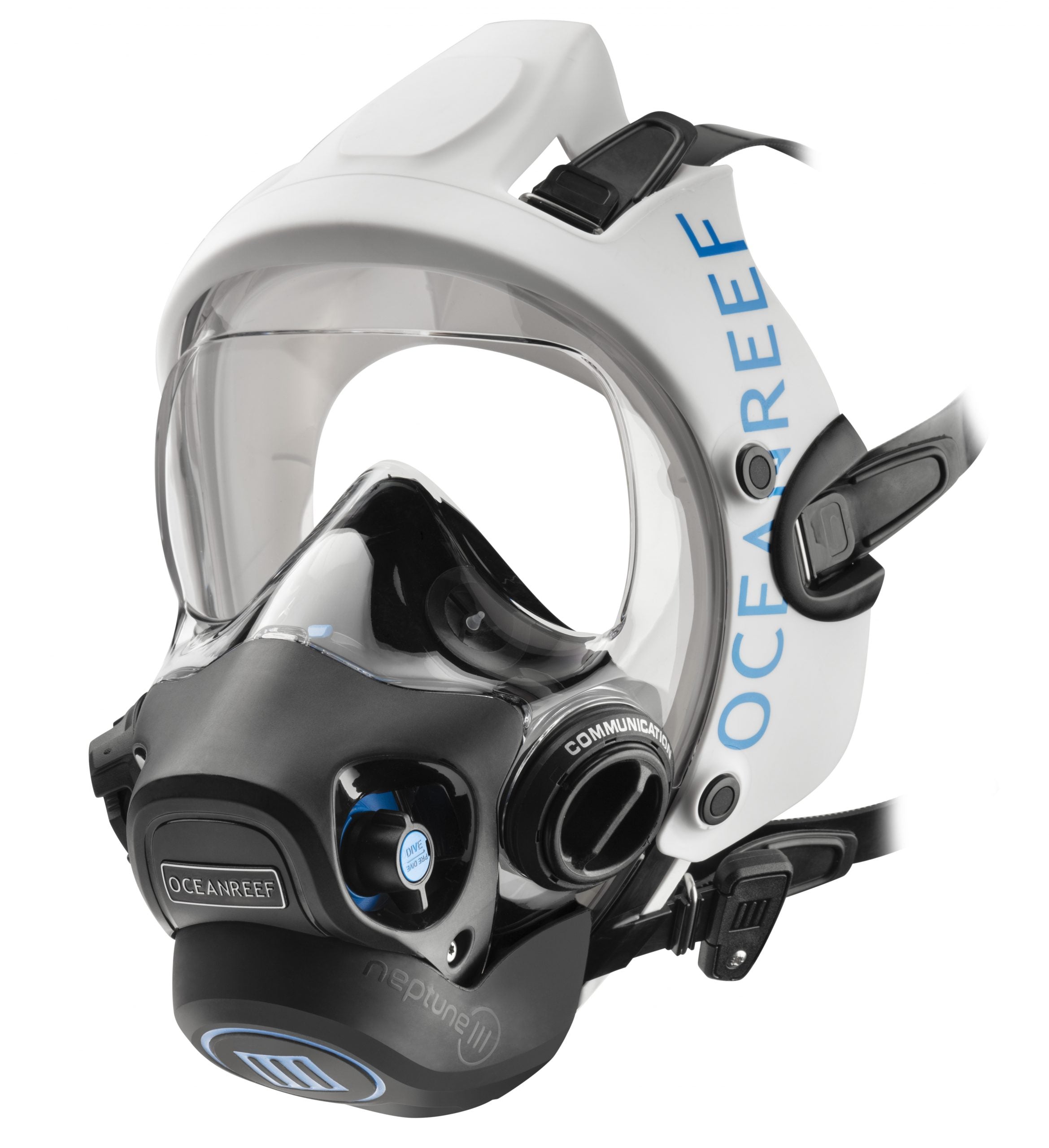 Open Box Ocean Reef Neptune III Package - Diving Full face mask w/int 2nd st, surface air valve, hose, pressure gauge, octopus, SL35TX INT first stage + bump + quick connection hose