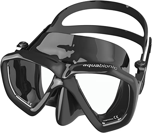 Cetatek Aquabionic M01 Twin Lens SCUBA Diving Mask - Size Regular - Black-