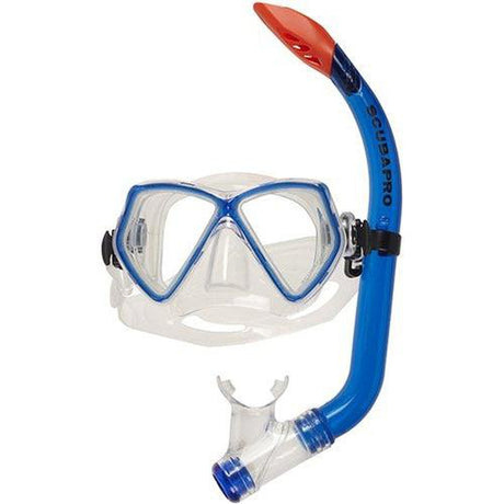 Scubapro Mini Vu Mask w/ Snorkel Snorkeling Combo-Blue/Clear Skirt