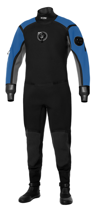 Bare Sentry Pro Dry Mens Drysuit w/ Tech Boots-Blue
