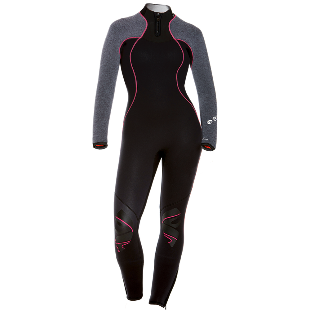 Bare 3/2 MM Nixie Ultra OMNIRED Infrared Technology and Full-Stretch Construction Womens Scuba Diving Wetsuit-Grey Heather