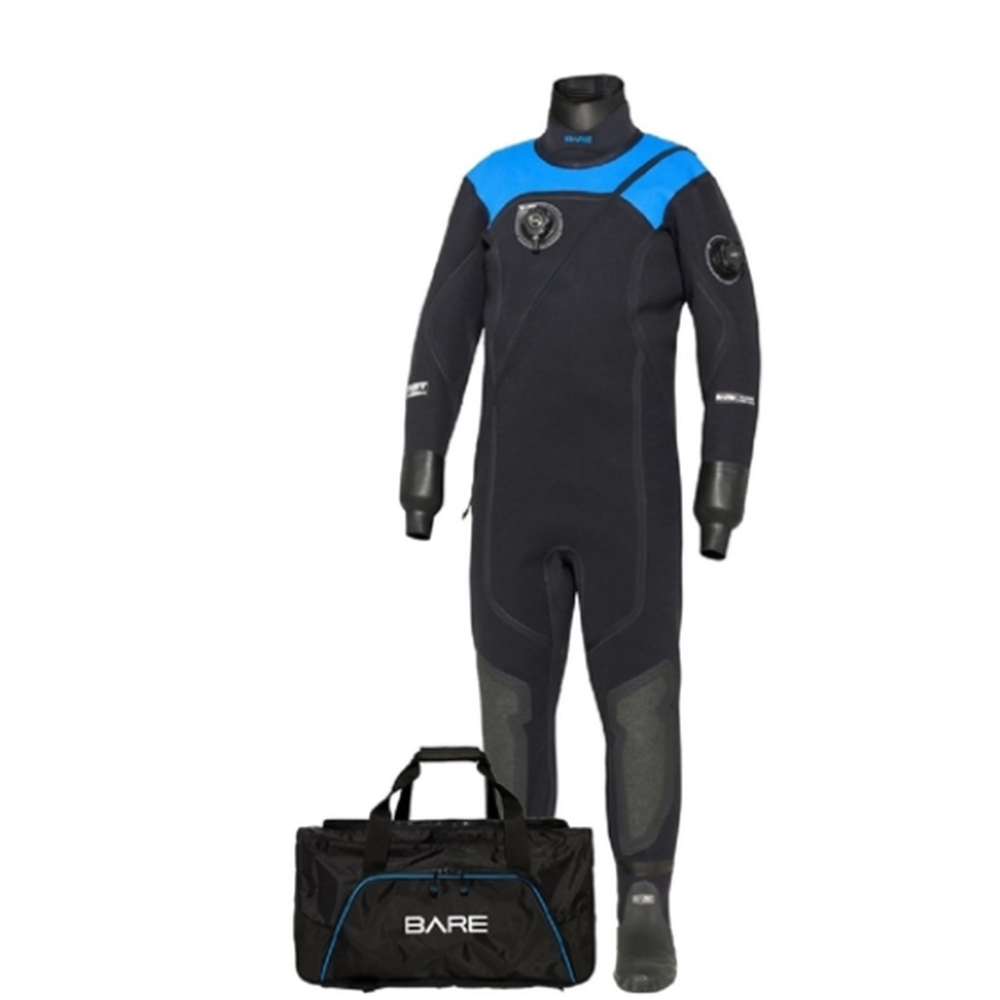 Bare XCS2 Neoprene Mens Pro Drysuit with a Free Drysuit Duffel Bag-Blue