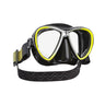 ScubaPro Synergy Twin Dive Mask with Comfort Strap-Black/Yellow/Silver