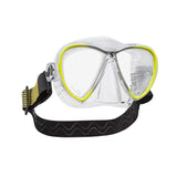ScubaPro Synergy Twin Dive Mask with Comfort Strap-Clear/Yellow/Silver