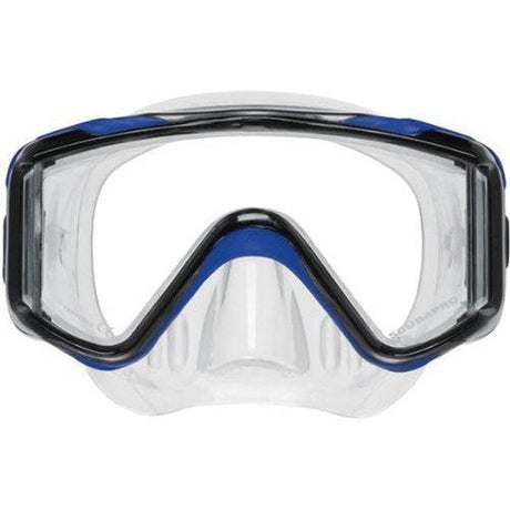 Scubapro Crystal Vu Plus Single Lens Scuba Diving Mask w/o Purge-Black/Blue/Gray