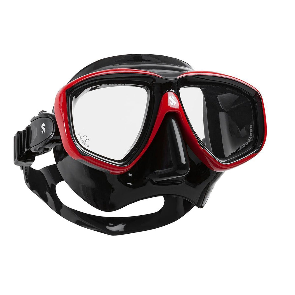 Scubapro Flux Low-Volume Twin Lens Scuba Diving Mask-Metallic Red