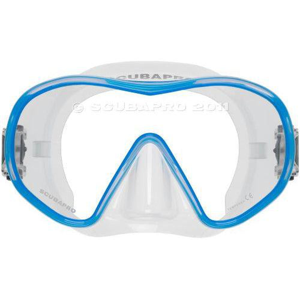 Scubapro Solo Low-Volume Frameless Scuba Diving Mask-Clear/Blue