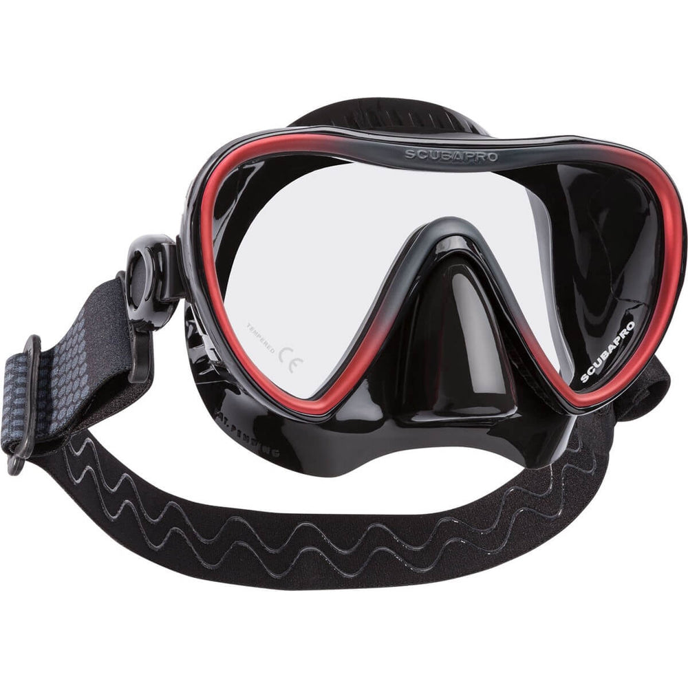 Scubapro Synergy 2 Trufit Scuba Diving Mask w/ Comfort Strap-Black/Redw/comfortstrap