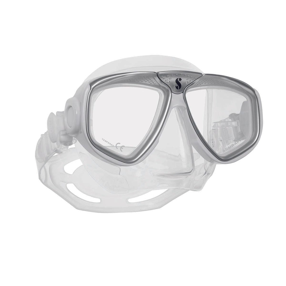 Scubapro Zoom Low-Volume Dual Lens Scuba Diving Mask-Clear Silicone/White Silver