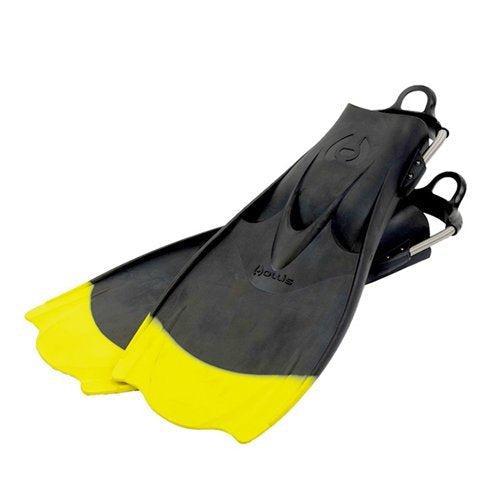 Hollis F1 Yellow Tip Vented Blade Open Heel Bat Scuba Diving Fin-Yellow