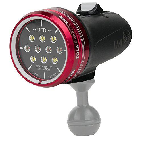 Light & Motion Sola Photo with 1200 lm Focus Light, Red-