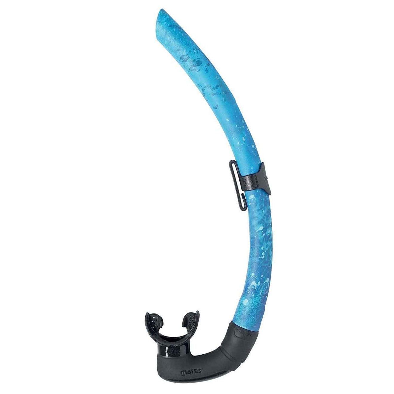 Mares Dual Camo Freediving and Spearfishing Snorkel-Blue Camo