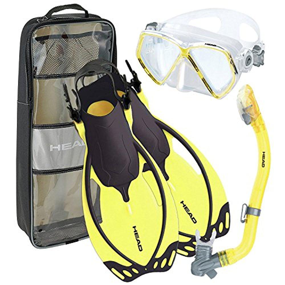 Mares Pirate Junior Deluxe Silicone Mask, Fins, Dry Snorkel Set-Yellow