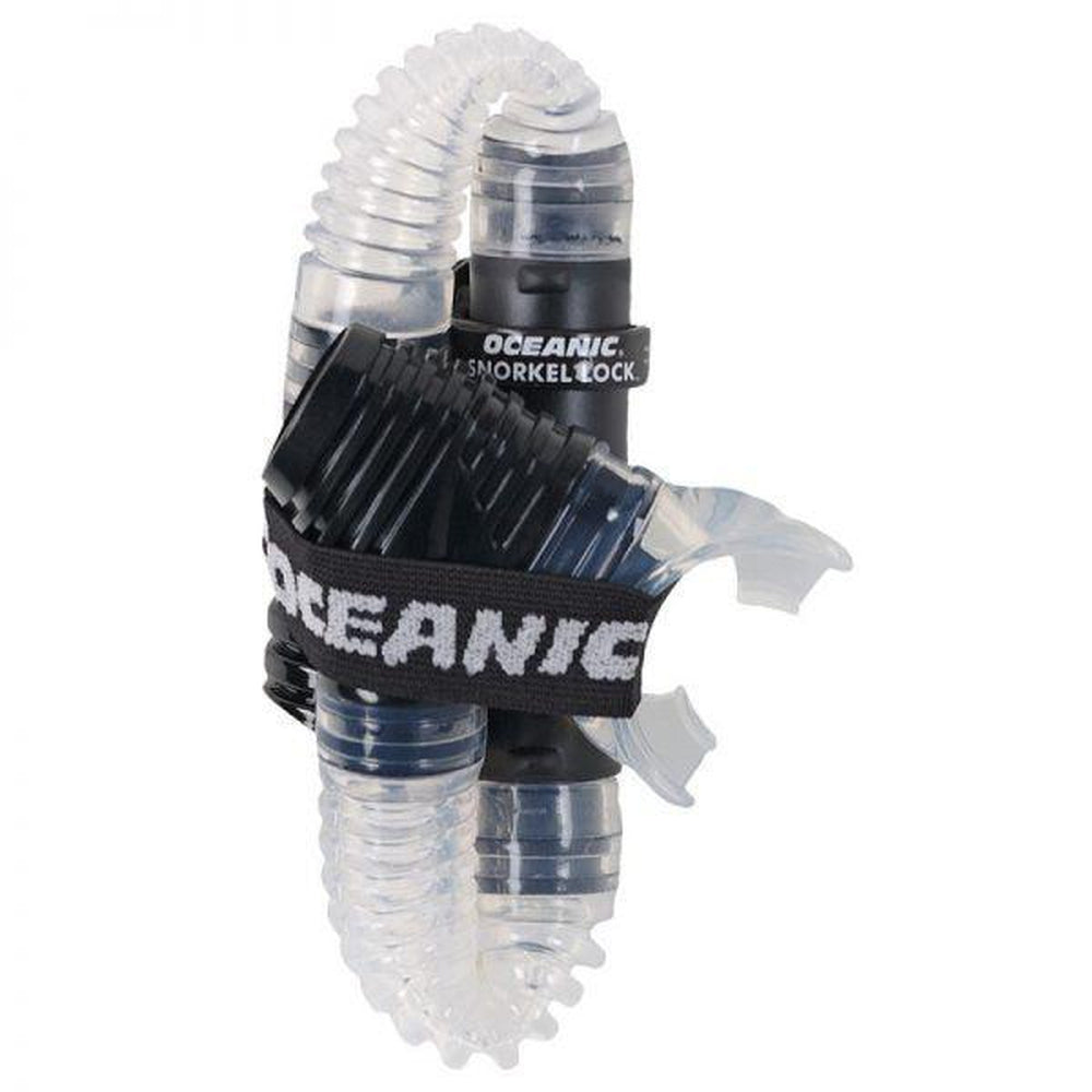 Oceanic Pocket Snorkel Dry Dive Snorkel-BLACK/BLACK