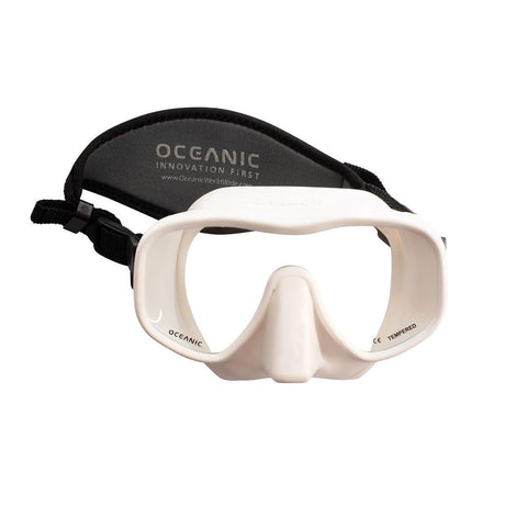 Oceanic Shadow Single Lens Low Volume Frameless Dive Mask-WHITE