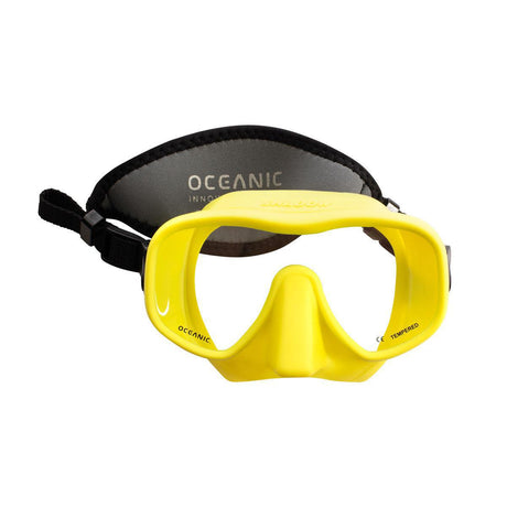 Oceanic Shadow Single Lens Low Volume Frameless Dive Mask-YELLOW