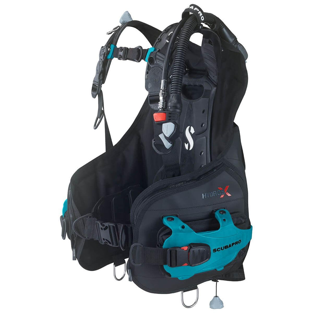 ScubaPro Hydros X Balanced Inflator Men's with Color Kit Installed-Turquoise