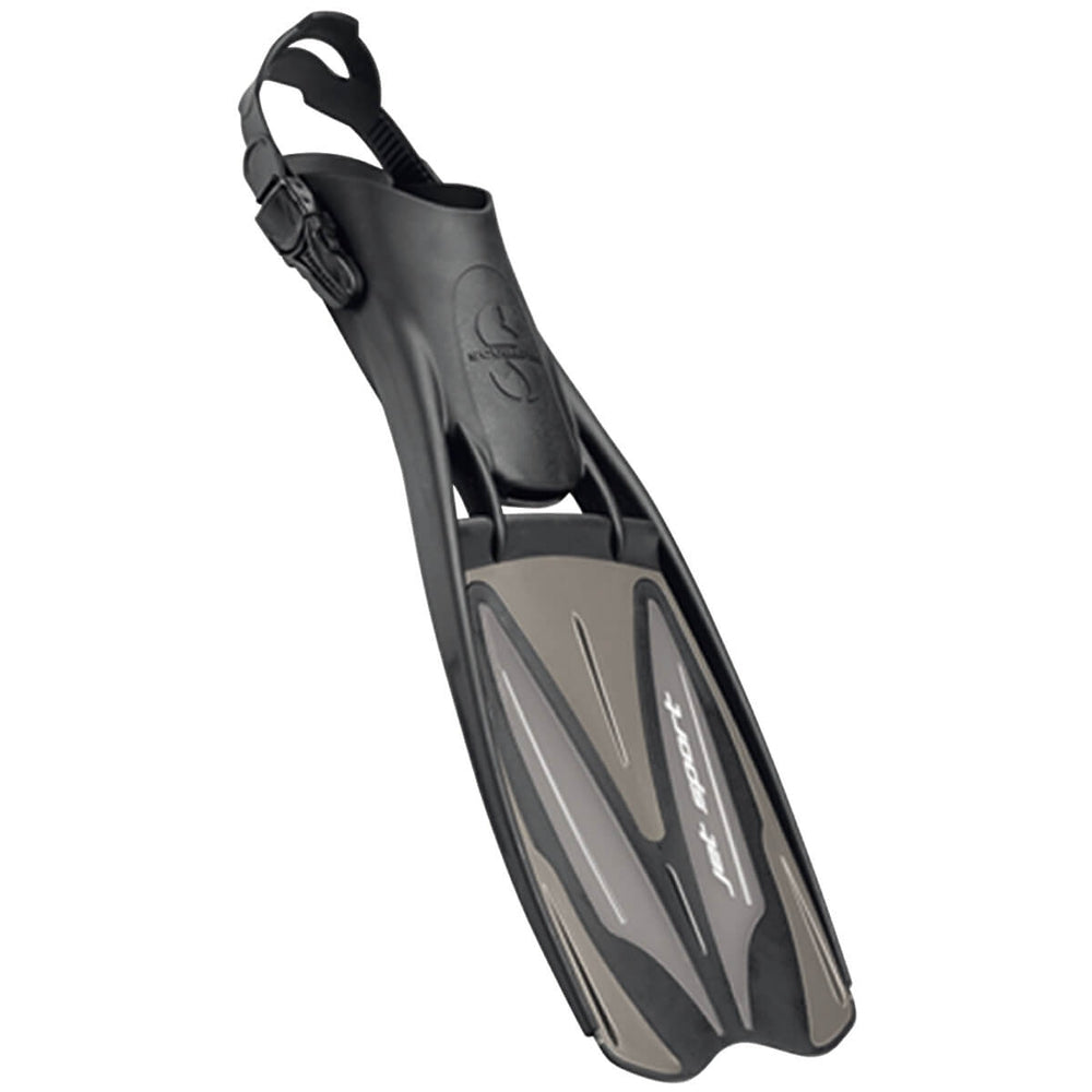 Scubapro Jet Sport Adjustable Open Heel Scuba Diving Fin-Black/Gray