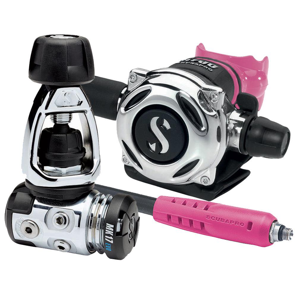 ScubaPro MK17 EVO/A700 Dive Regulator INT with Mouthpiece & Hose Protector-Pink