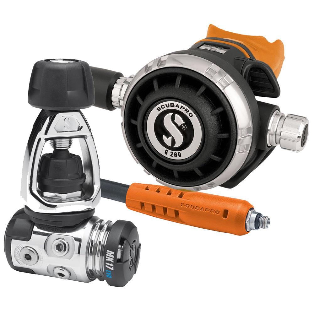 ScubaPro MK17 EVO/G260 Dive Regulator INT with Mouthpiece & Hose Protector-Orange