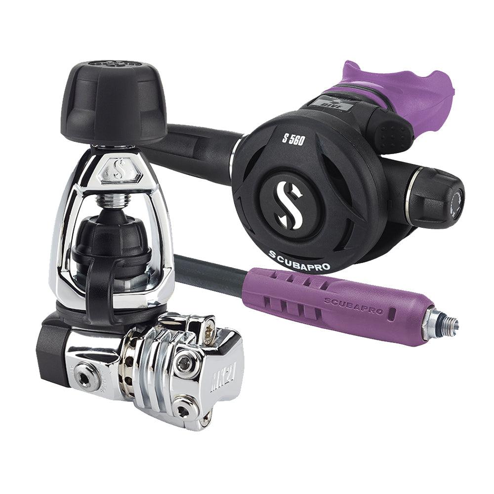ScubaPro MK21/S560 Dive Regulator INT with Mouthpiece & Hose Protector-Purple