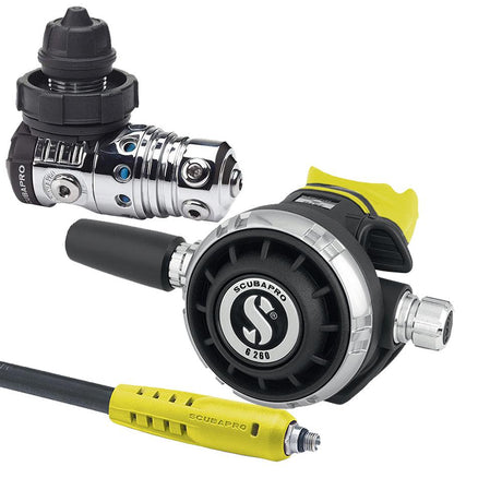 ScubaPro MK25 EVO DIN 300/G260 Dive Regulator with Mouthpiece Hose Protector-Yellow