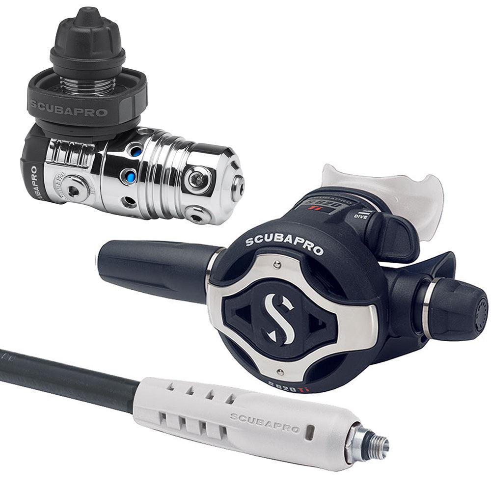ScubaPro MK25 EVO DIN 300/S620 TI Dive Regulator with Mouthpiece & Hose Protector-White
