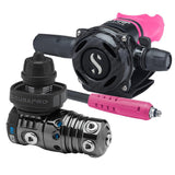 ScubaPro MK25 EVO/A700 CARBON BT Dive Regulator DIN with Mouthpiece & Hose Protector-Pink