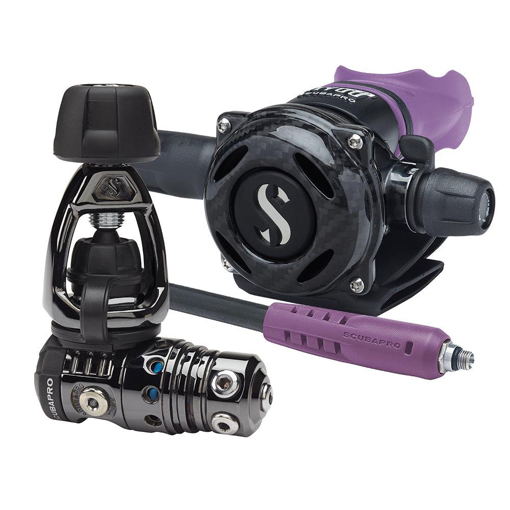 ScubaPro MK25 EVO/A700 CARBON BT Dive Regulator INT with Mouthpiece & Hose Protector-Purple