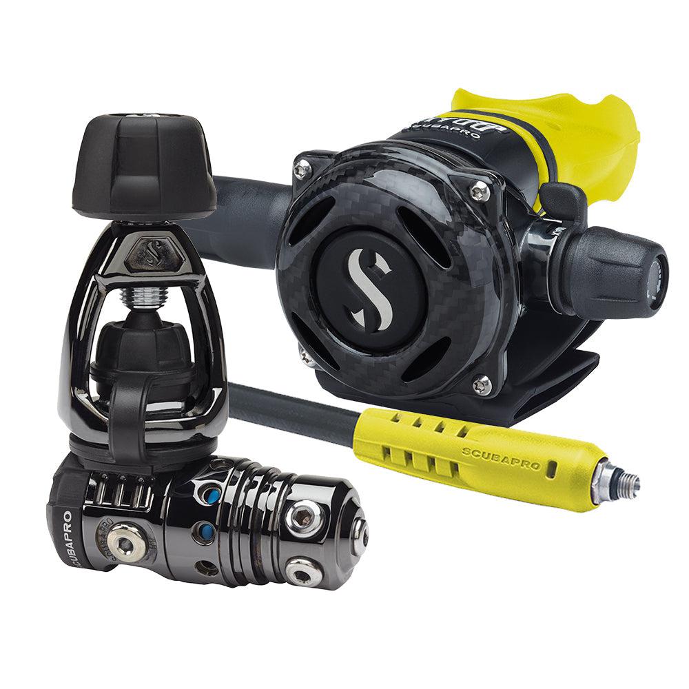ScubaPro MK25 EVO/A700 CARBON BT Dive Regulator INT with Mouthpiece & Hose Protector-Yellow