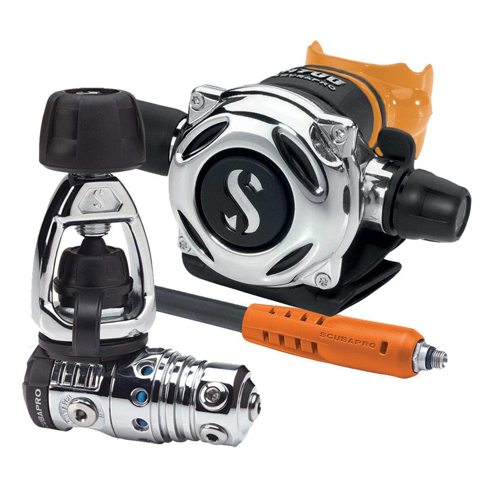 ScubaPro MK25 EVO/A700 Dive Regulator INT with Mouthpiece & Hose Protector-Orange