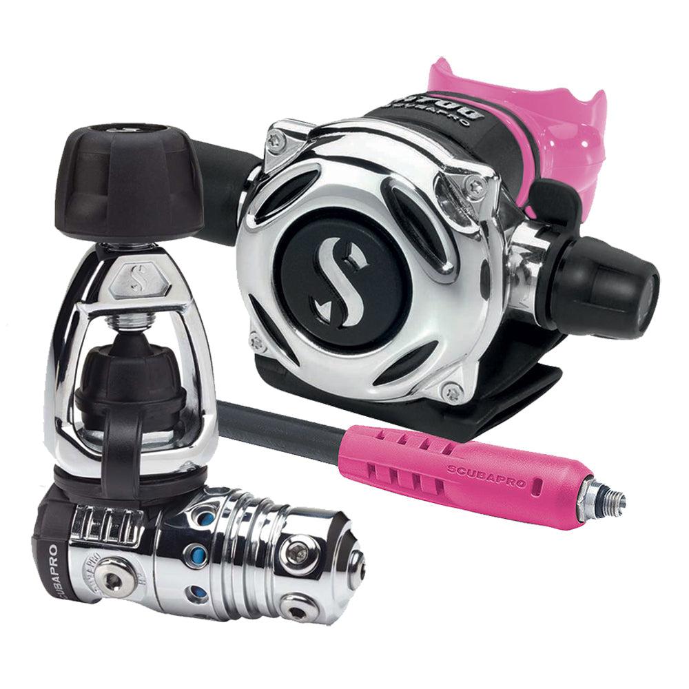 ScubaPro MK25 EVO/A700 Dive Regulator INT with Mouthpiece & Hose Protector-Pink