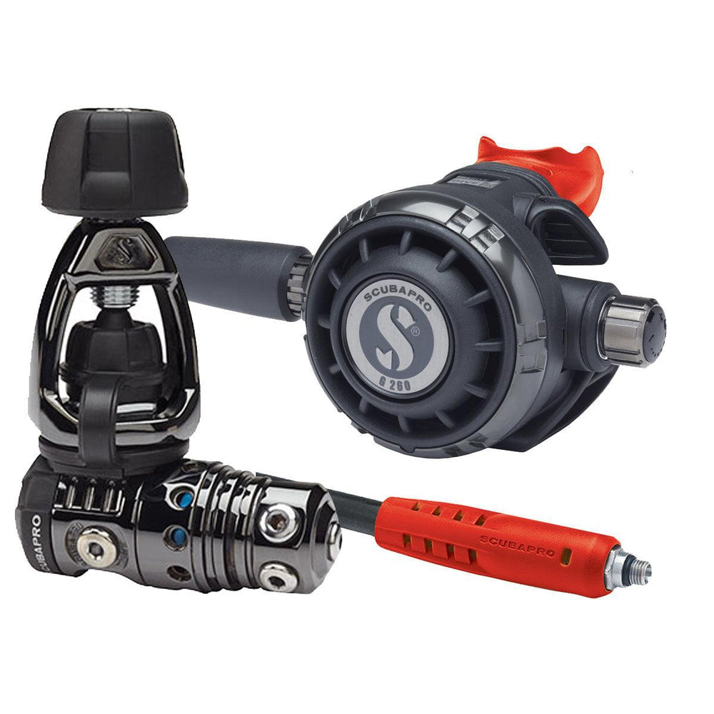 ScubaPro MK25 EVO/G260 BT Dive Regulator INT with Mouthpiece & Hose Protector-Red