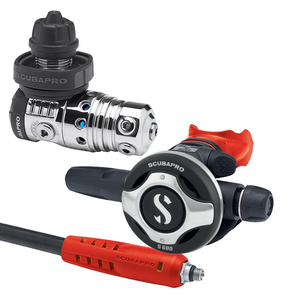 ScubaPro MK25 EVO/S600 Dive Regulator with Mouthpiece & Hose Protector-Red