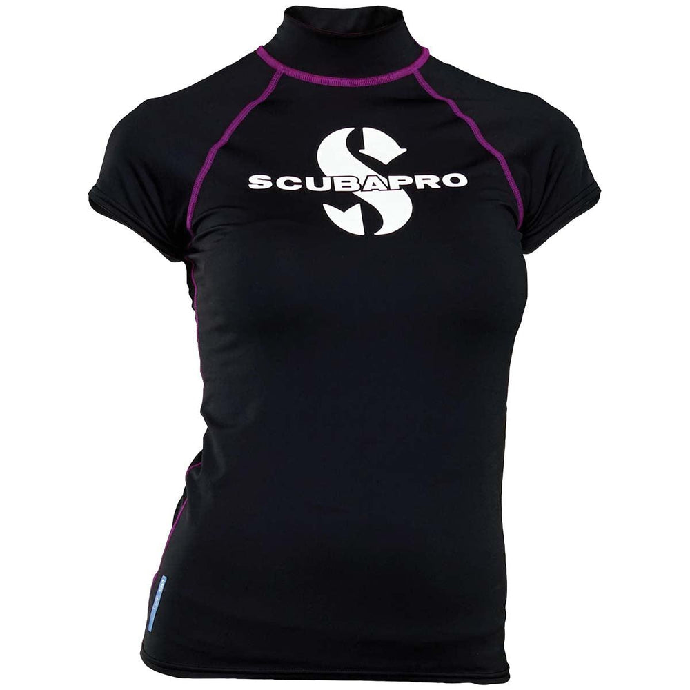 ScubaPro Onyx Rash Guard Womens, Cap Sleeve (UPF50)-Black/Purple
