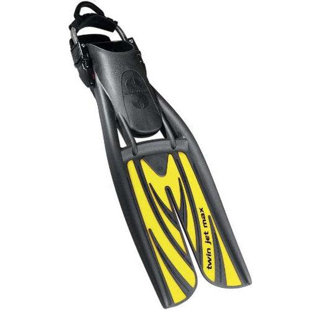 Scubapro Twin Jet Max Open Heel Scuba Diving Fin-Black/Yellow