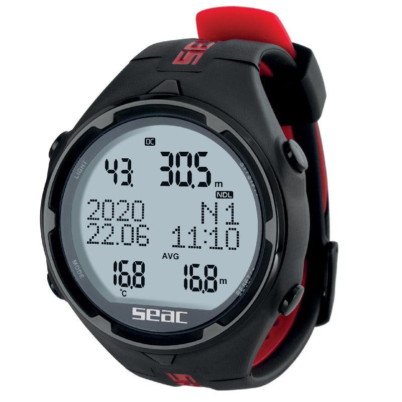 Seac Action HR Dive Computer-Black/Red