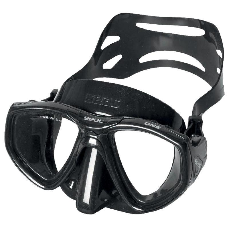 Seac One - Diving Mask Scuba Diving, Snorkeling, Free Diving and Spearfishing with protective Case-Black