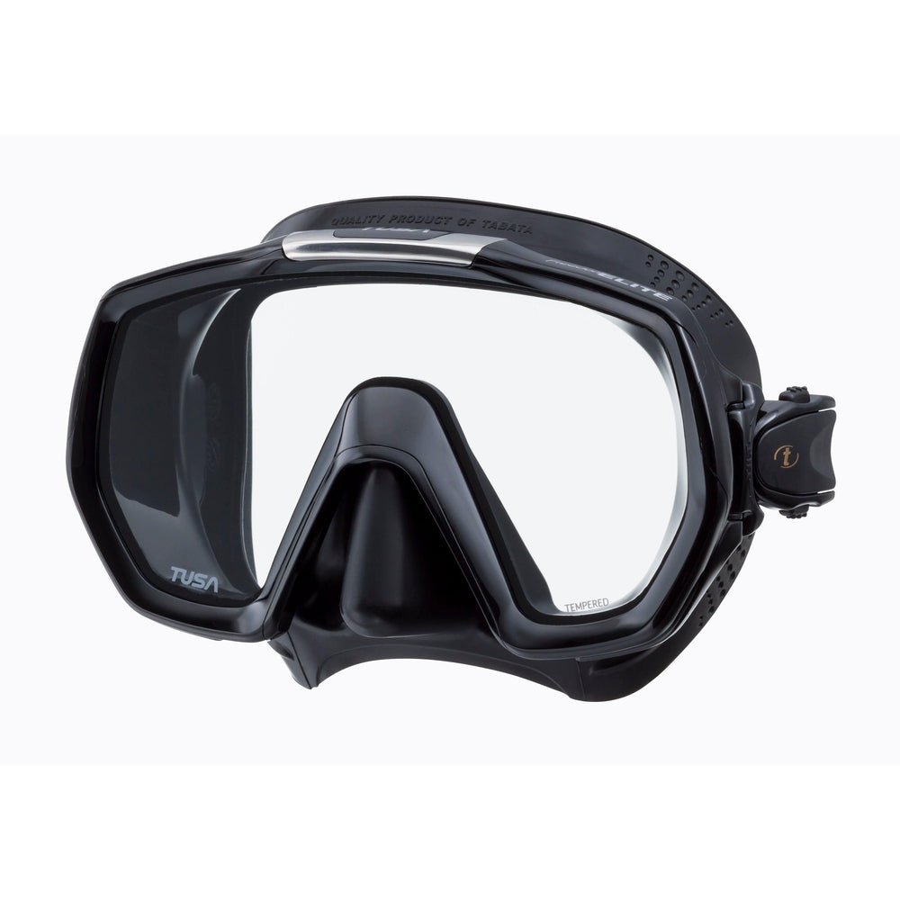 Tusa Freedom Elite Single Lens Scuba Diving Mask-Black/Black Silicone