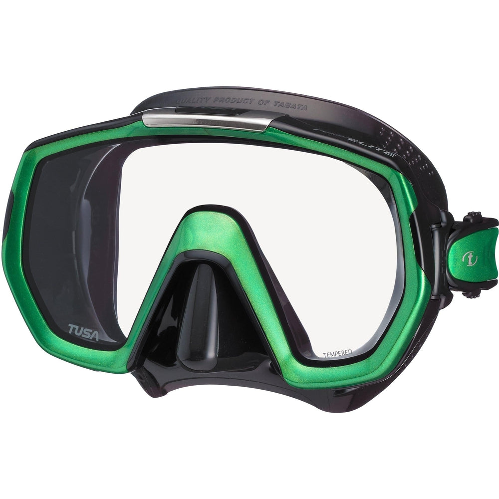 Tusa Freedom Elite Single Lens Scuba Diving Mask-Black/Energy Green