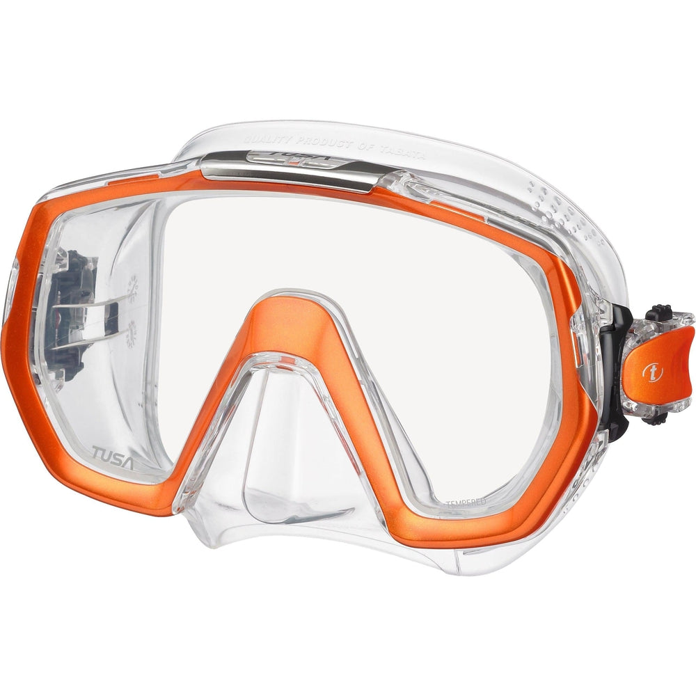 Tusa Freedom Elite Single Lens Scuba Diving Mask-Energy Orange