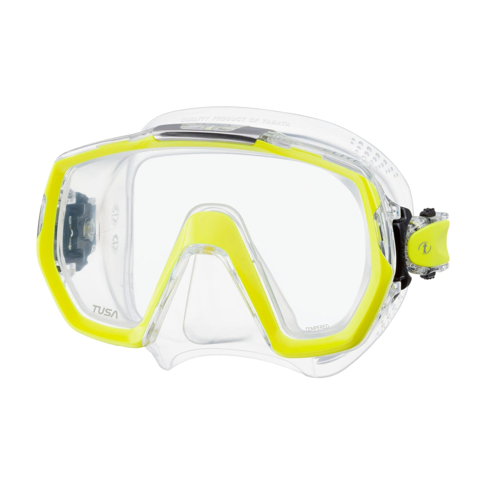 Tusa Freedom Elite Single Lens Scuba Diving Mask-Flash Yellow
